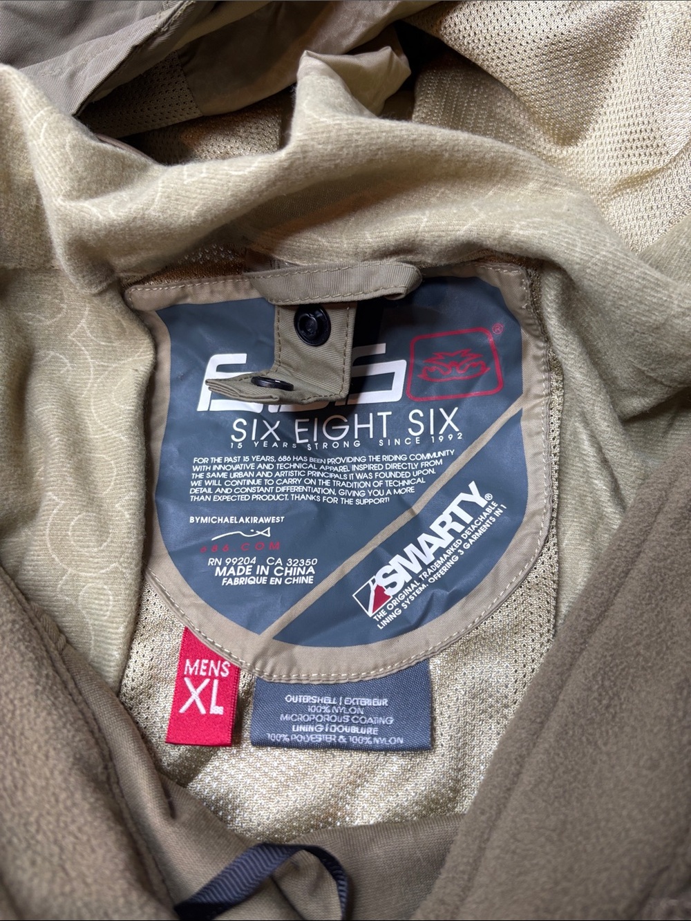 Men's 686 Smarty 3 in 1 Olive Green Ski/Snowboard Jacket with Hood Size XL - Picture 8 of 16